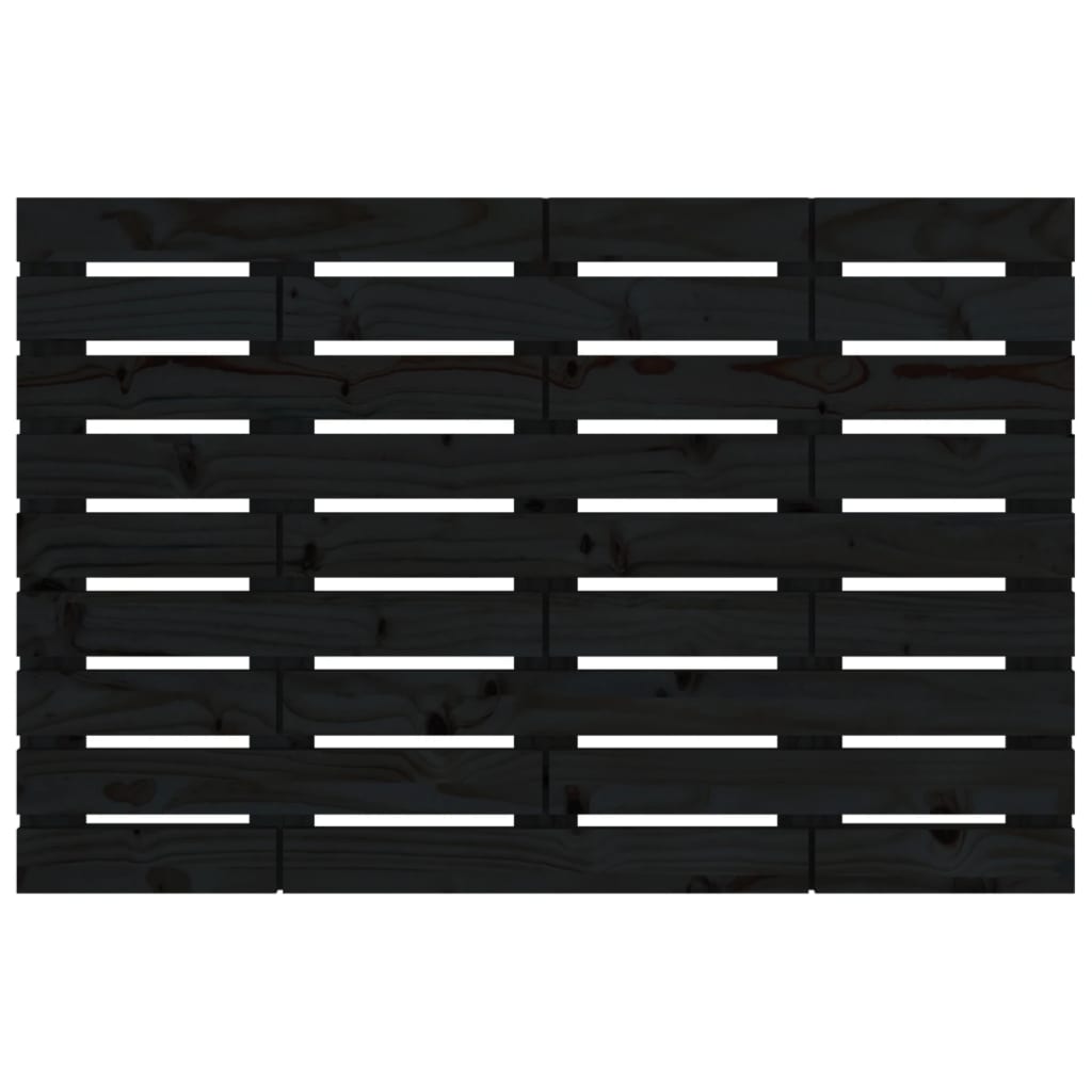 Wall Headboard Black 81x3x63 cm Solid Wood Pine