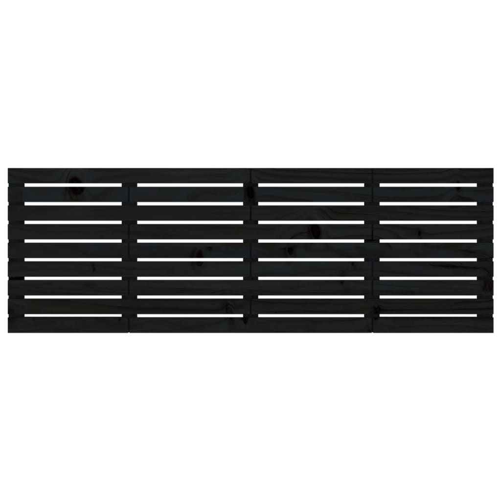 Wall Headboard Black 166x3x63 cm Solid Wood Pine