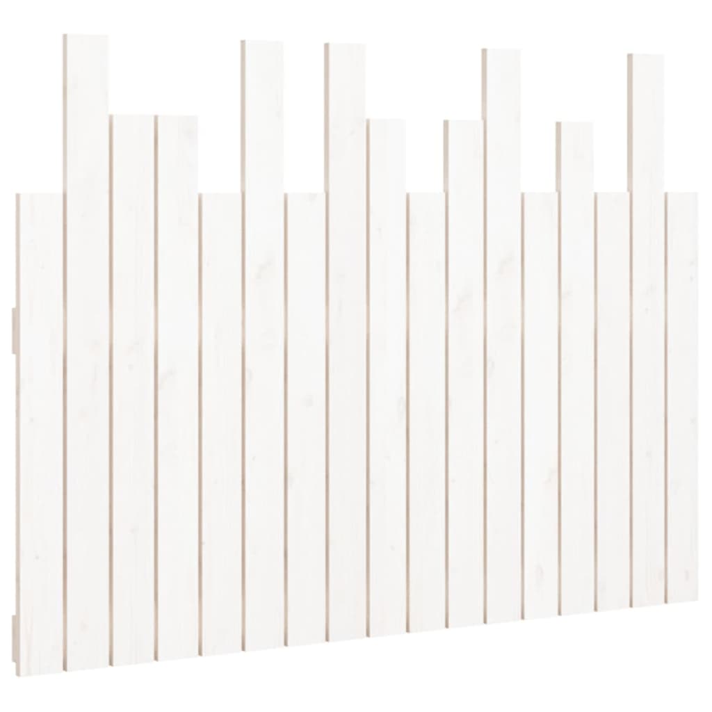 Wall Headboard White 108x3x80 cm Solid Wood Pine