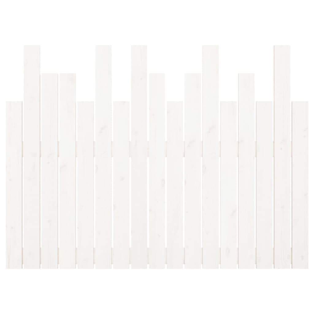 Wall Headboard White 108x3x80 cm Solid Wood Pine