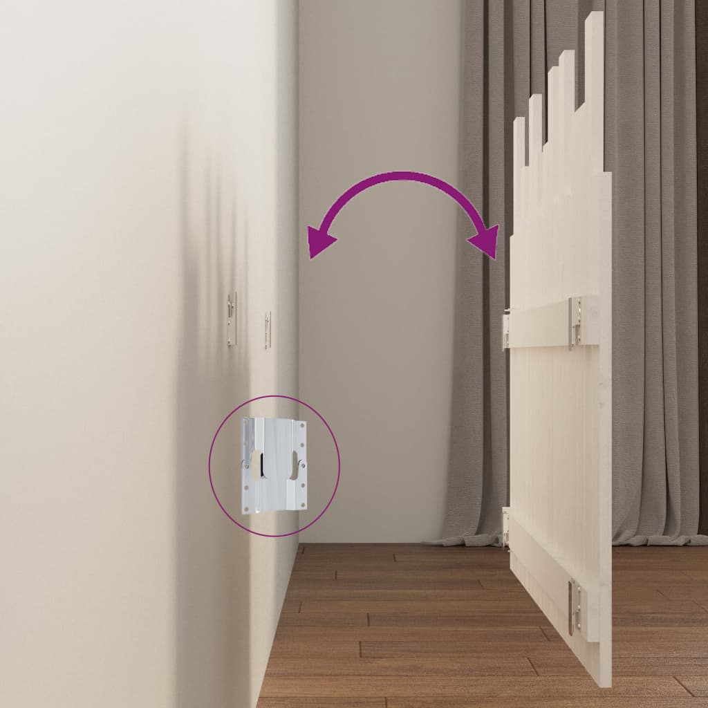 Wall Headboard White 108x3x80 cm Solid Wood Pine