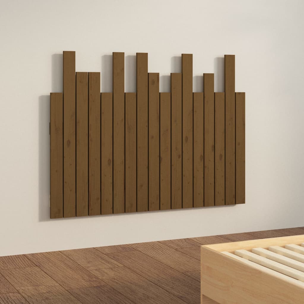 Wall Headboard Honey Brown 108x3x80 cm Solid Wood Pine