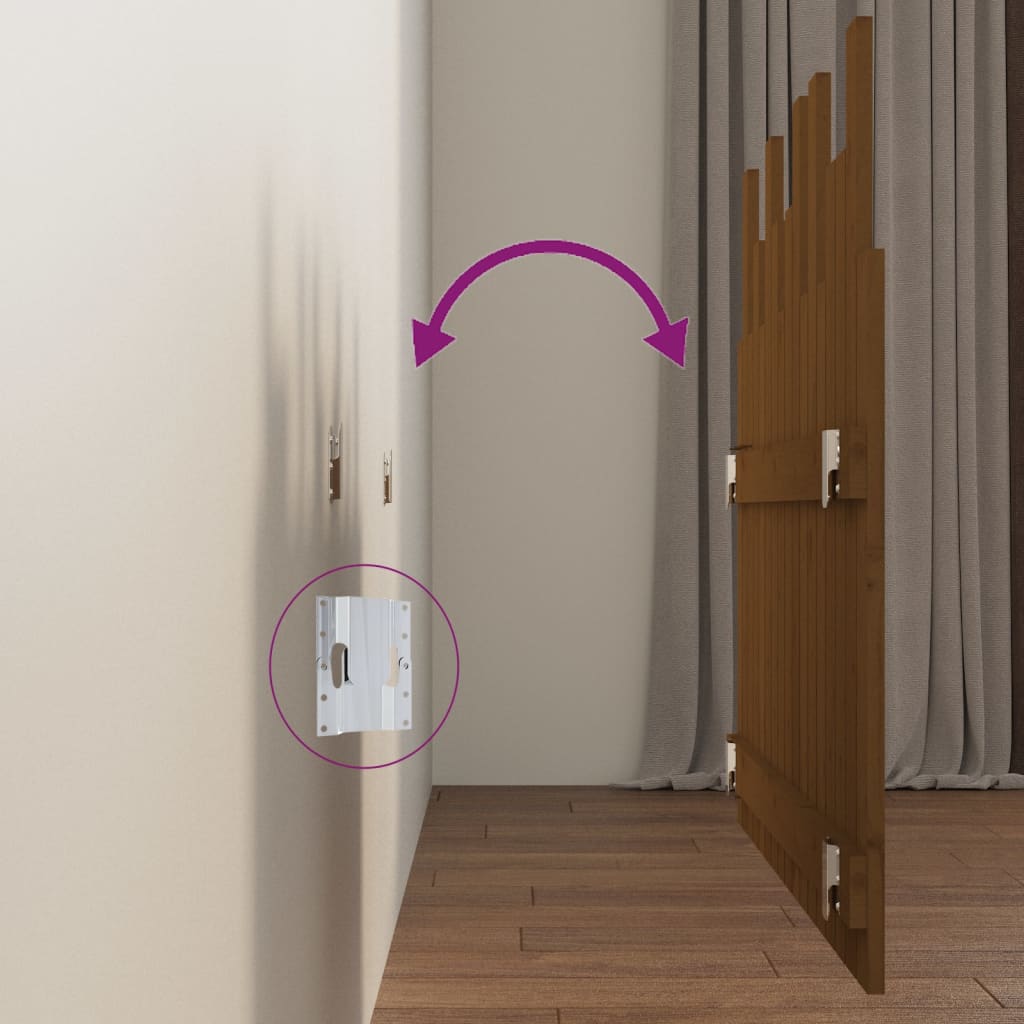 Wall Headboard Honey Brown 108x3x80 cm Solid Wood Pine