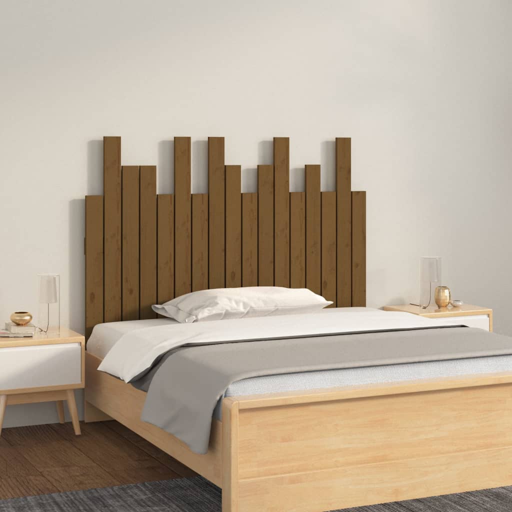 Wall Headboard Honey Brown 108x3x80 cm Solid Wood Pine