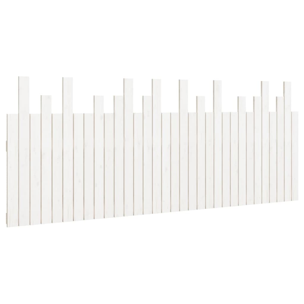 Wall Headboard White 204x3x80 cm Solid Wood Pine