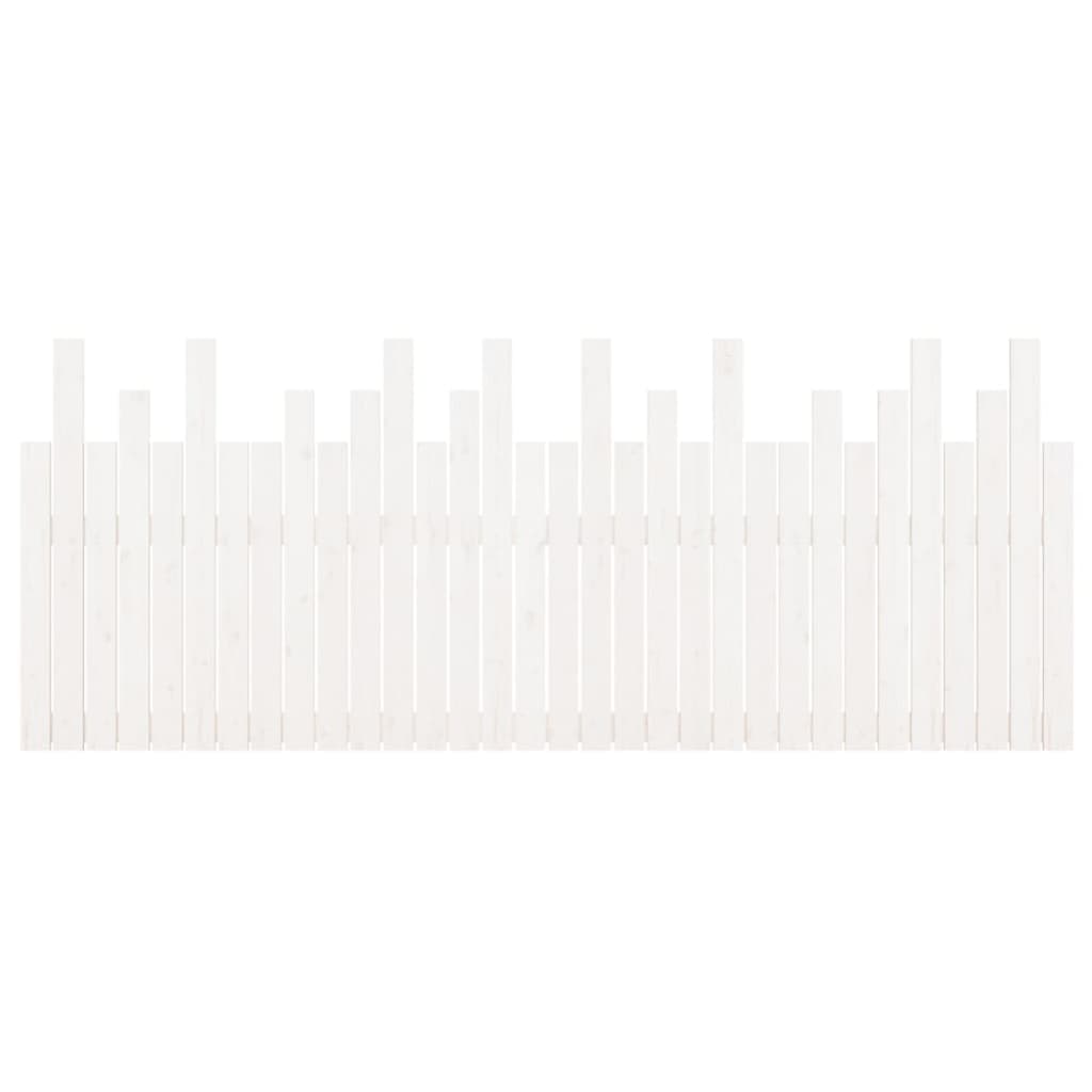 Wall Headboard White 204x3x80 cm Solid Wood Pine