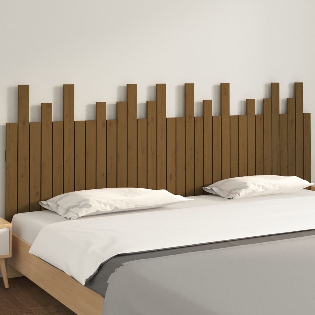 Wall Headboard Honey Brown 204x3x80 cm Solid Wood Pine