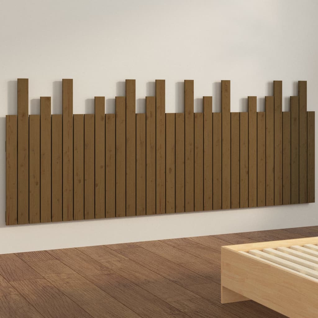 Wall Headboard Honey Brown 204x3x80 cm Solid Wood Pine