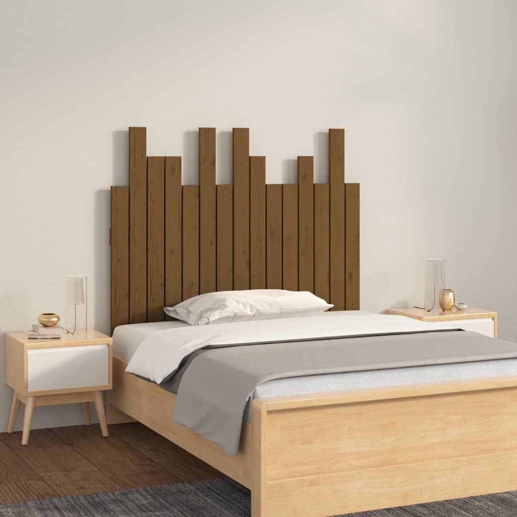 Wall Headboard Honey Brown 95.5x3x80 cm Solid Wood Pine