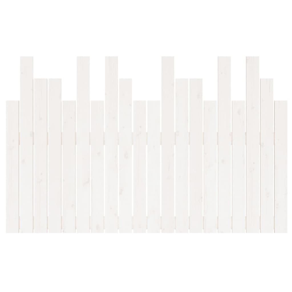 Wall Headboard White 127.5x3x80 cm Solid Wood Pine