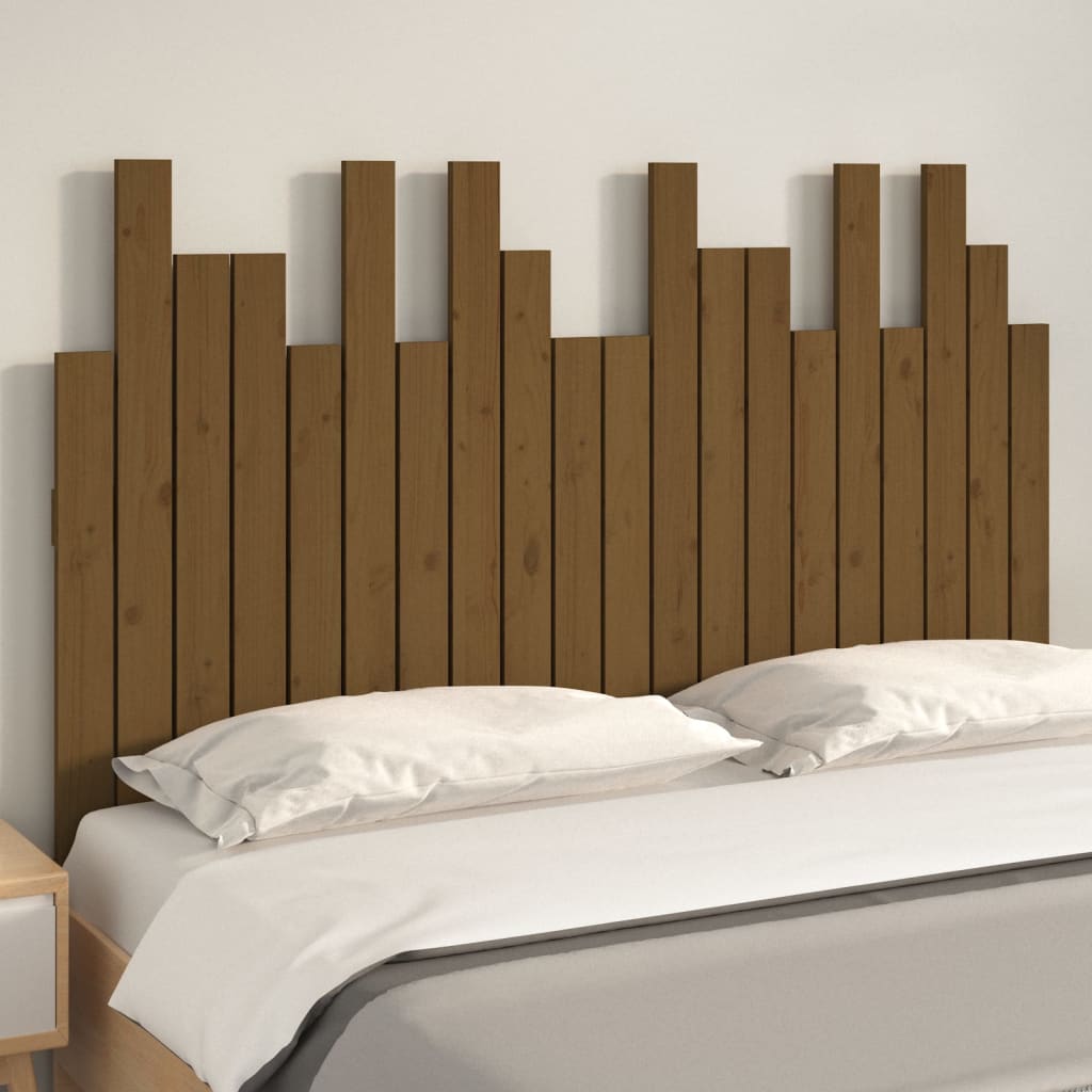 Wall Headboard Honey Brown 127.5x3x80 cm Solid Wood Pine