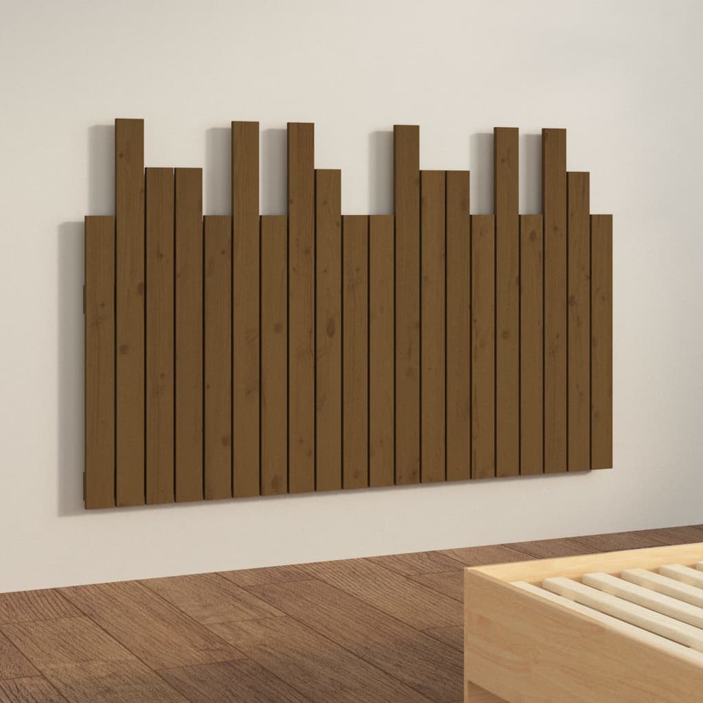 Wall Headboard Honey Brown 127.5x3x80 cm Solid Wood Pine