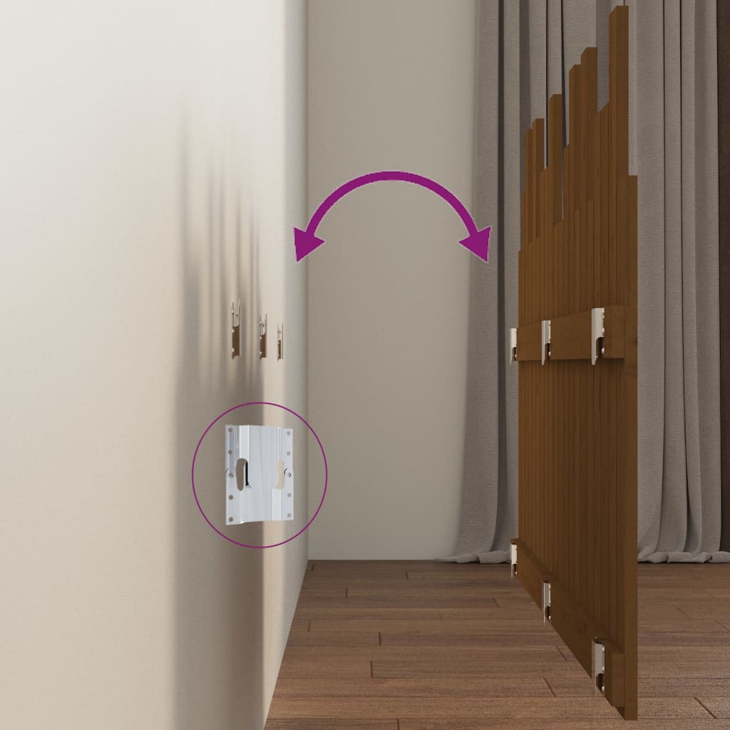 Wall Headboard Honey Brown 127.5x3x80 cm Solid Wood Pine