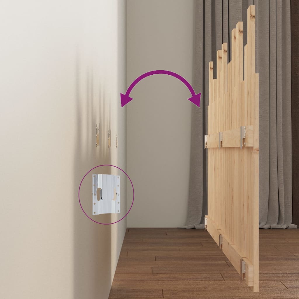 Wall Headboard 146.5x3x80 cm Solid Wood Pine