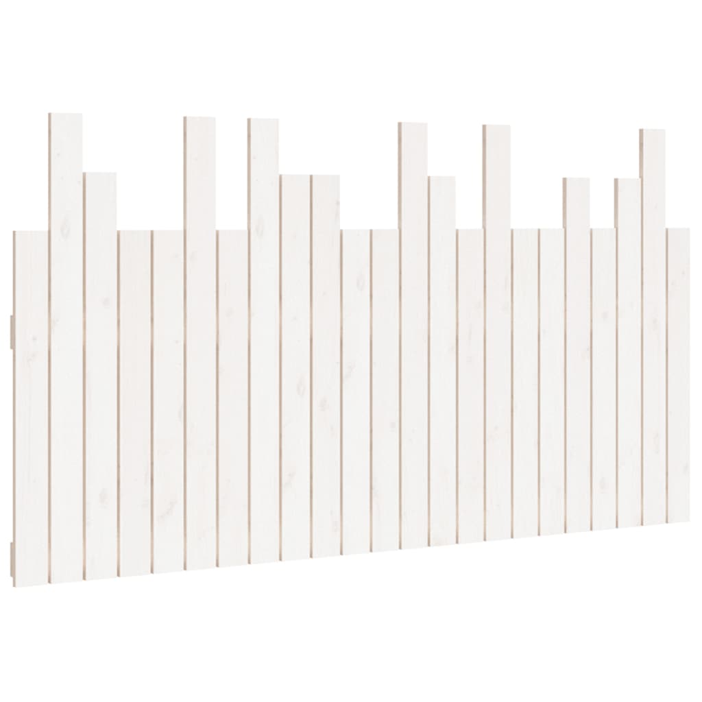 Wall Headboard White 146.5x3x80 cm Solid Wood Pine