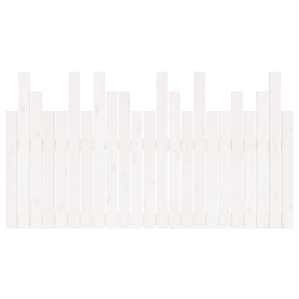 Wall Headboard White 146.5x3x80 cm Solid Wood Pine