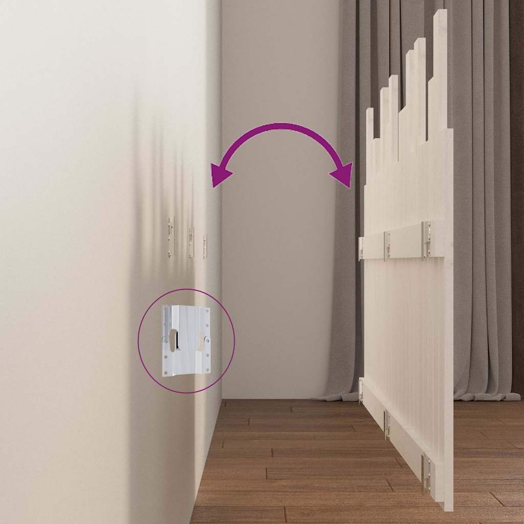 Wall Headboard White 146.5x3x80 cm Solid Wood Pine