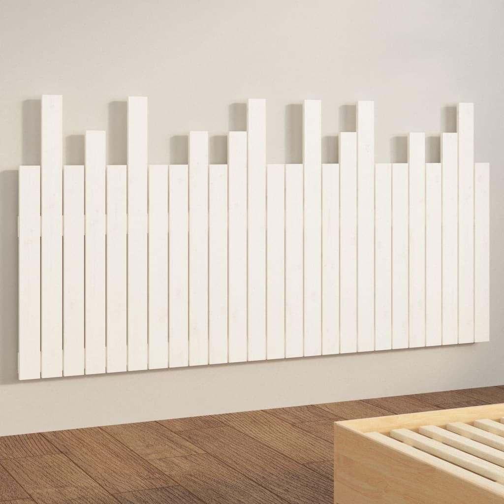 Wall Headboard White 159.5x3x80 cm Solid Wood Pine