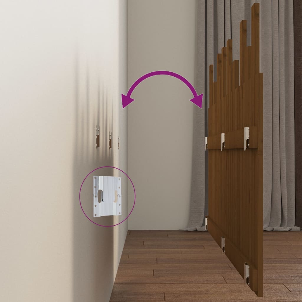 Wall Headboard Honey Brown 159.5x3x80 cm Solid Wood Pine