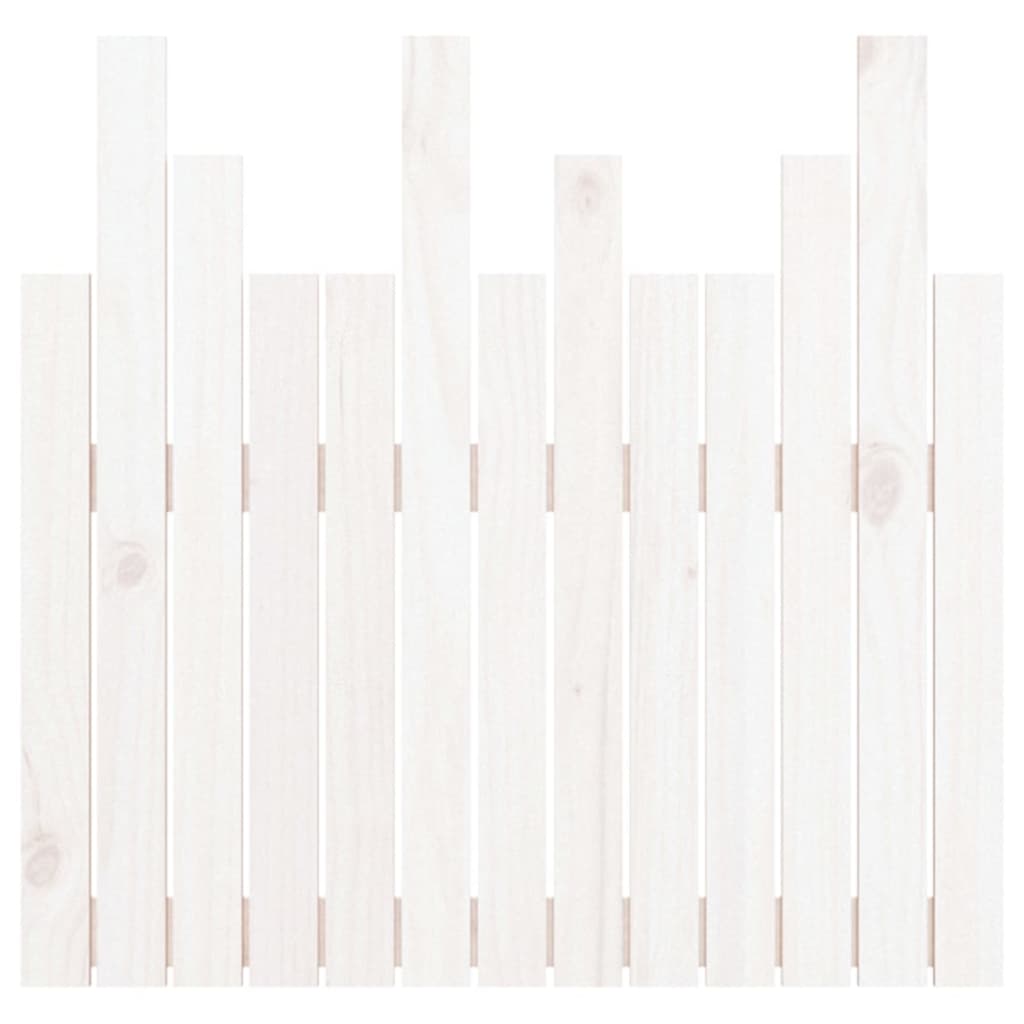 Wall Headboard White 82.5x3x80 cm Solid Wood Pine