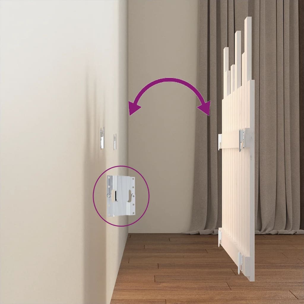 Wall Headboard White 82.5x3x80 cm Solid Wood Pine