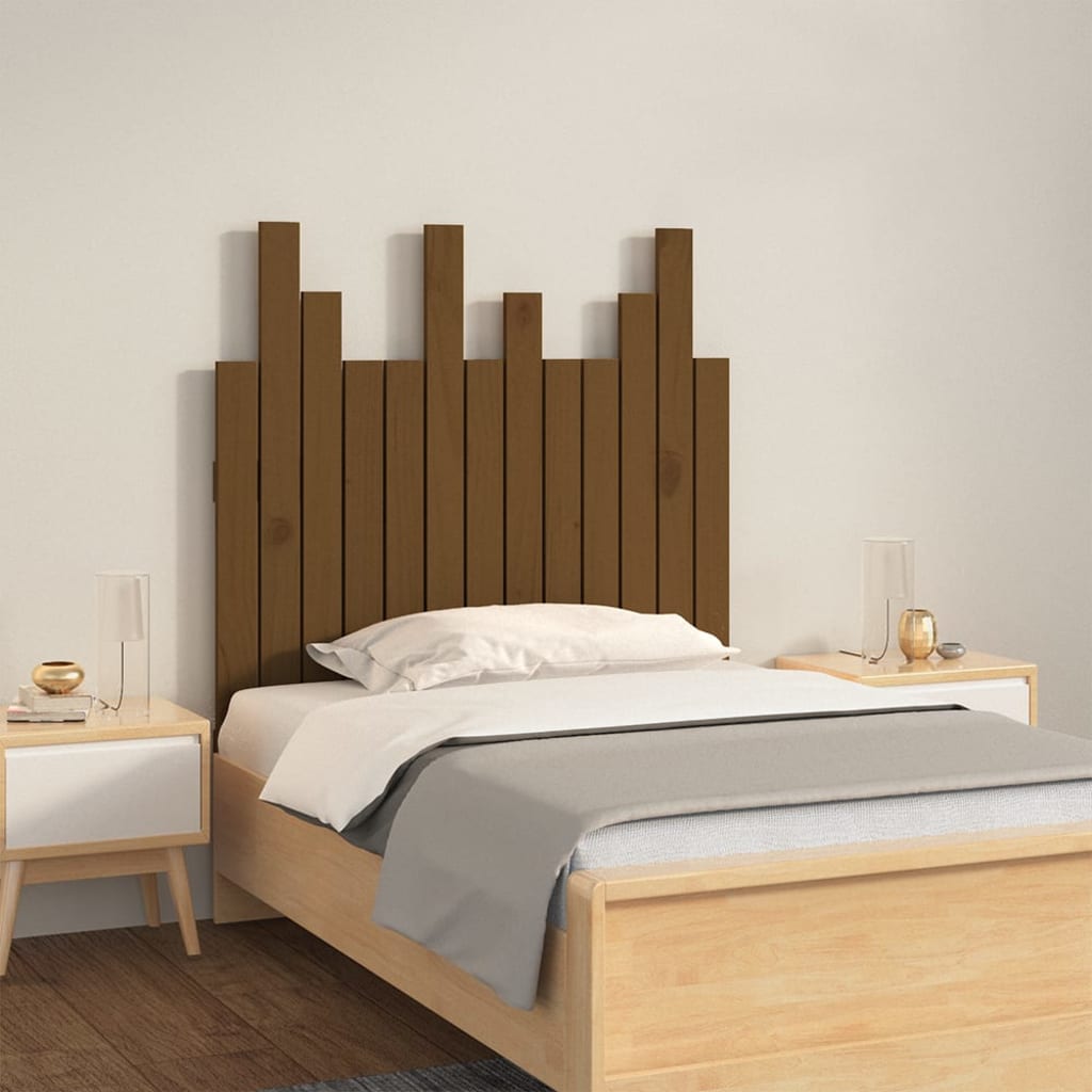 Wall Headboard Honey Brown 82.5x3x80 cm Solid Wood Pine