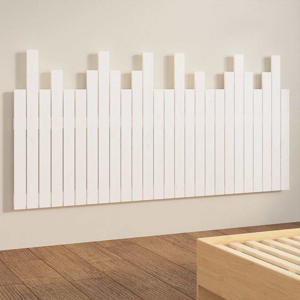 Wall Headboard White 166x3x80 cm Solid Wood Pine