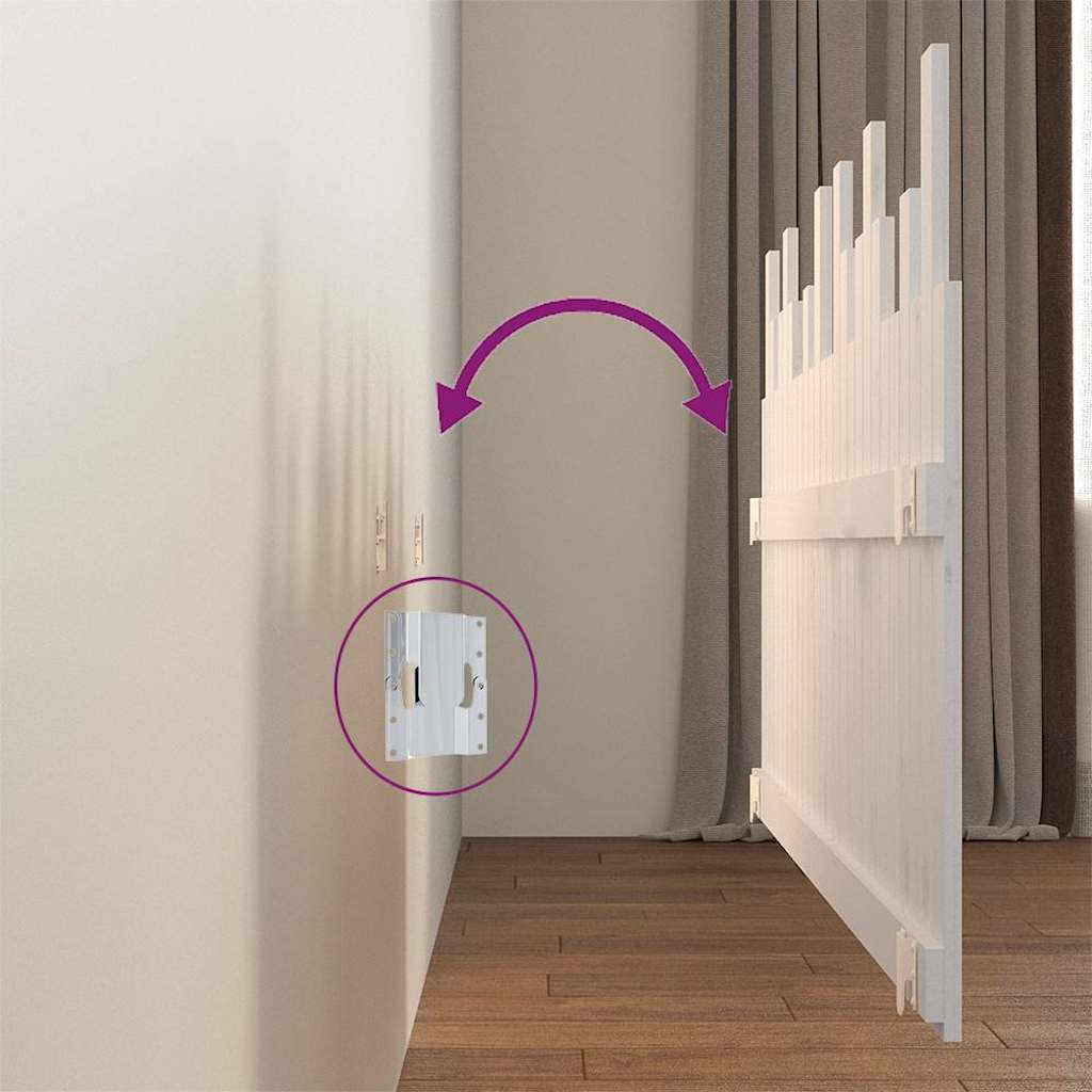 Wall Headboard White 166x3x80 cm Solid Wood Pine