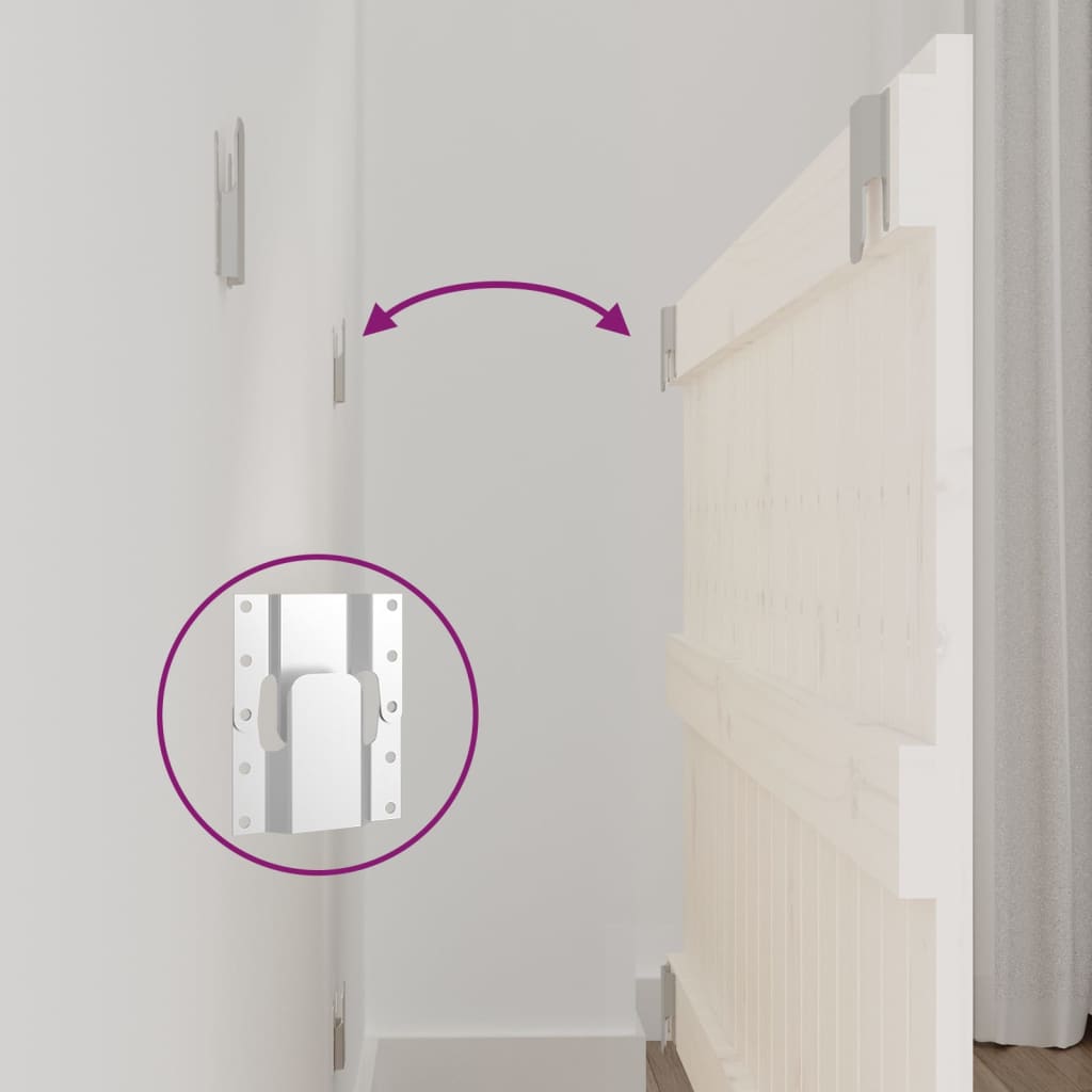 Wall Headboard White 108x3x60 cm Solid Wood Pine