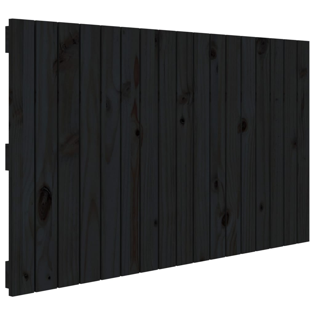Wall Headboard Black 108x3x60 cm Solid Wood Pine
