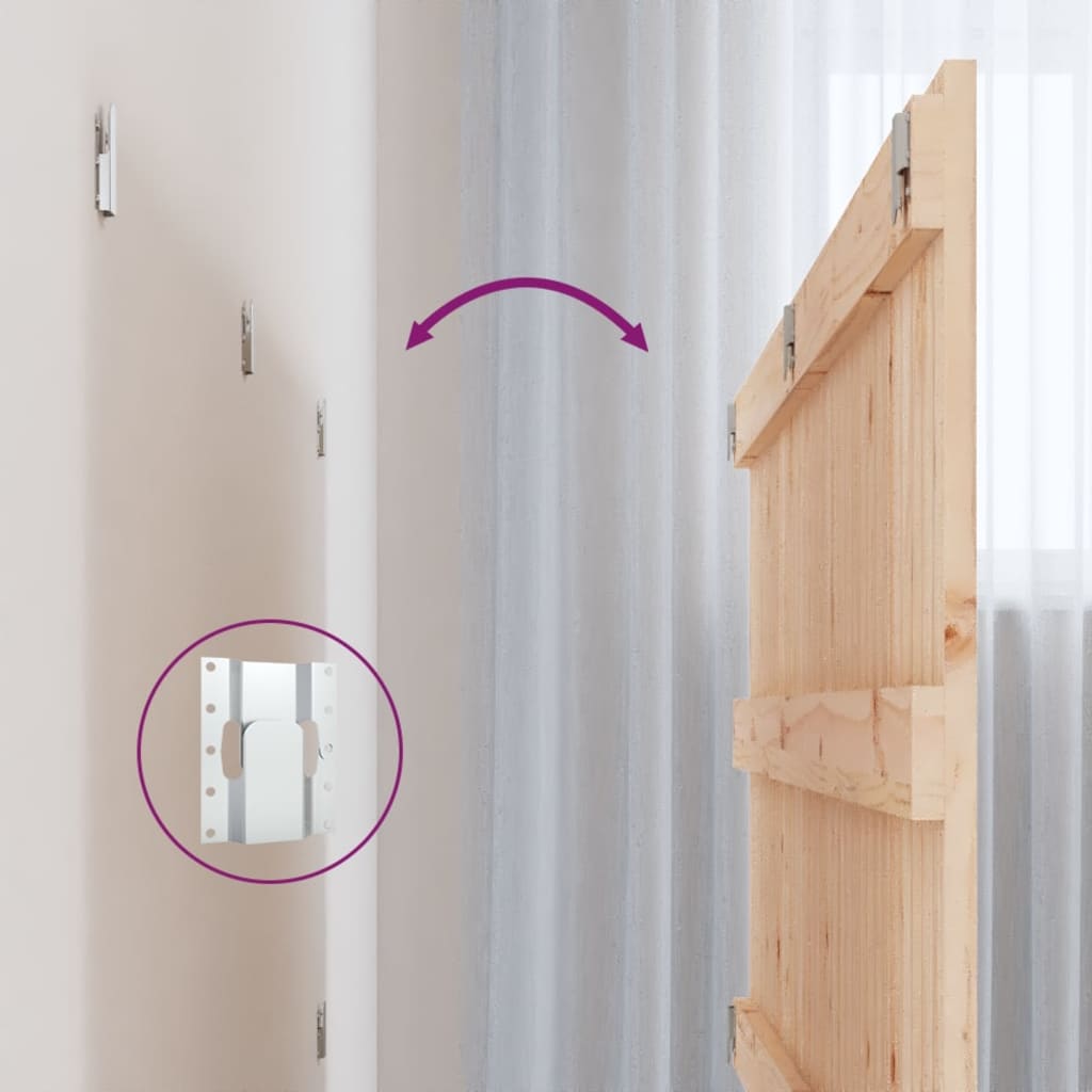 Wall Headboard 204x3x60 cm Solid Wood Pine