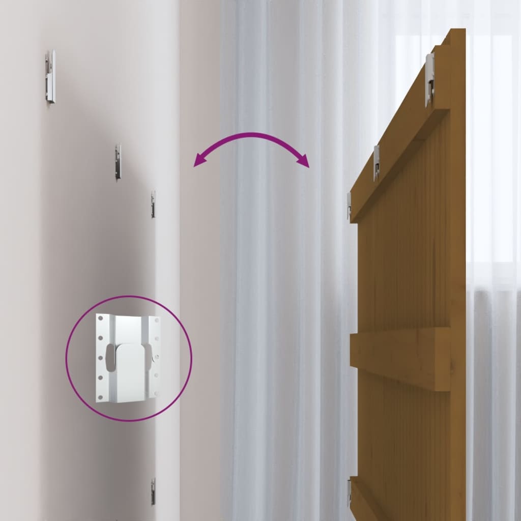 Wall Headboard Honey Brown 204x3x60 cm Solid Wood Pine