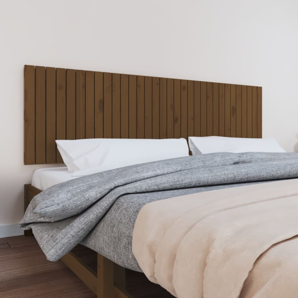 Wall Headboard Honey Brown 204x3x60 cm Solid Wood Pine