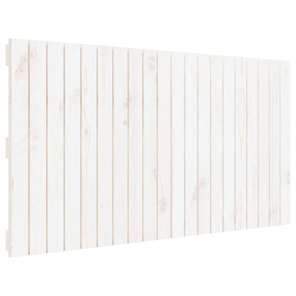 Wall Headboard White 127.5x3x60 cm Solid Wood Pine