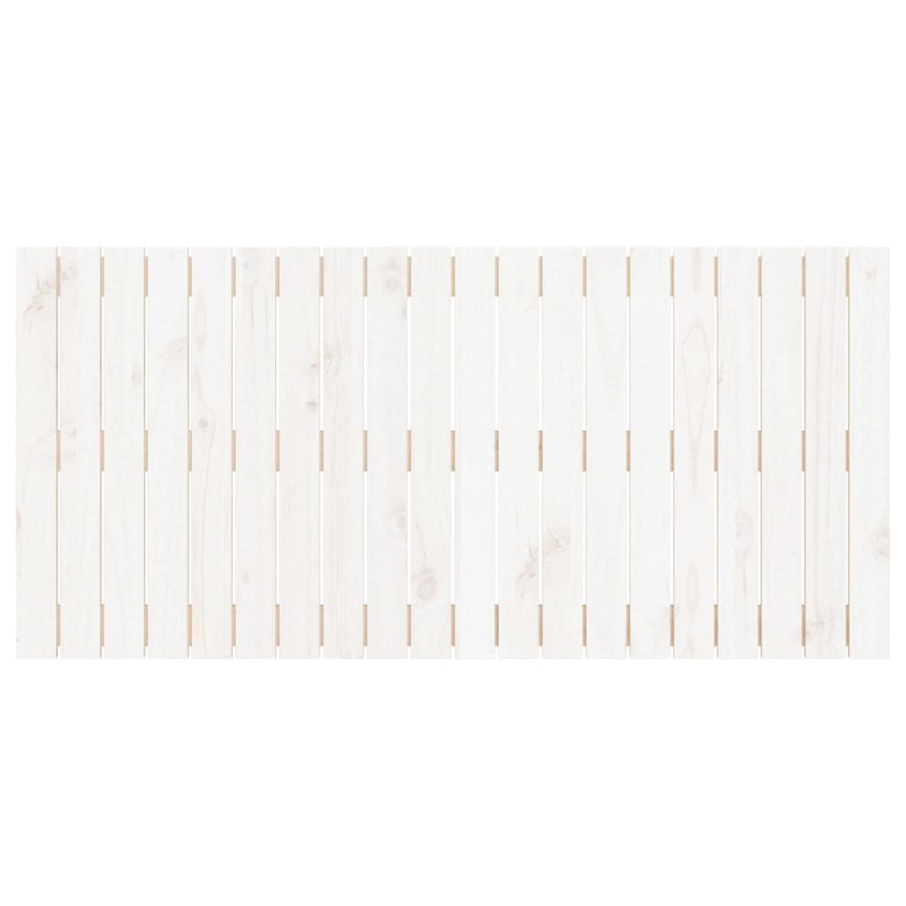 Wall Headboard White 127.5x3x60 cm Solid Wood Pine