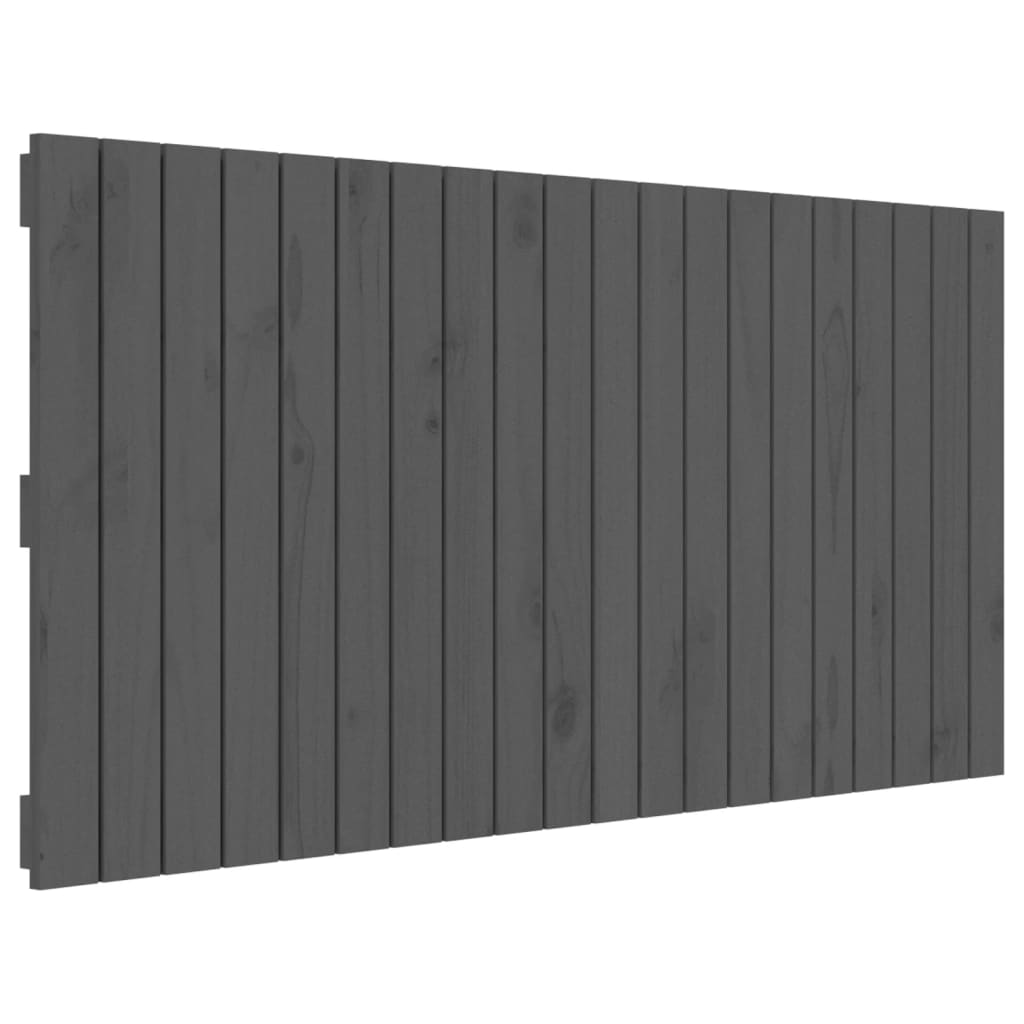 Wall Headboard Grey 127.5x3x60 cm Solid Wood Pine