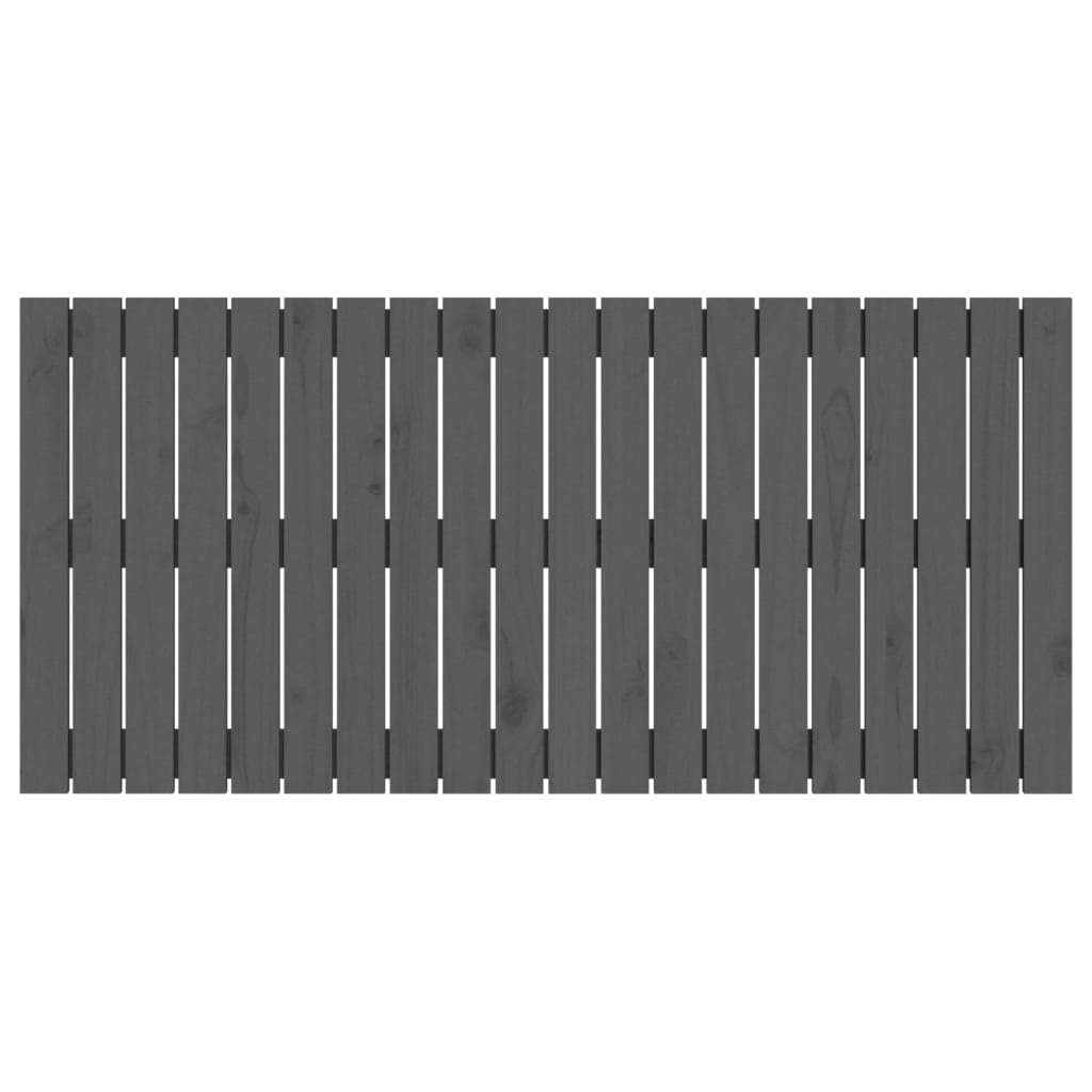 Wall Headboard Grey 127.5x3x60 cm Solid Wood Pine