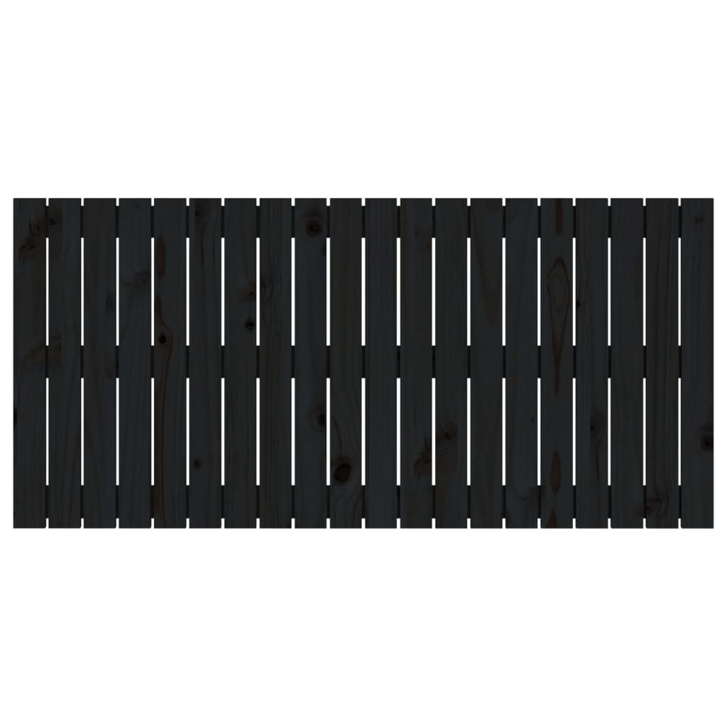Wall Headboard Black 127.5x3x60 cm Solid Wood Pine