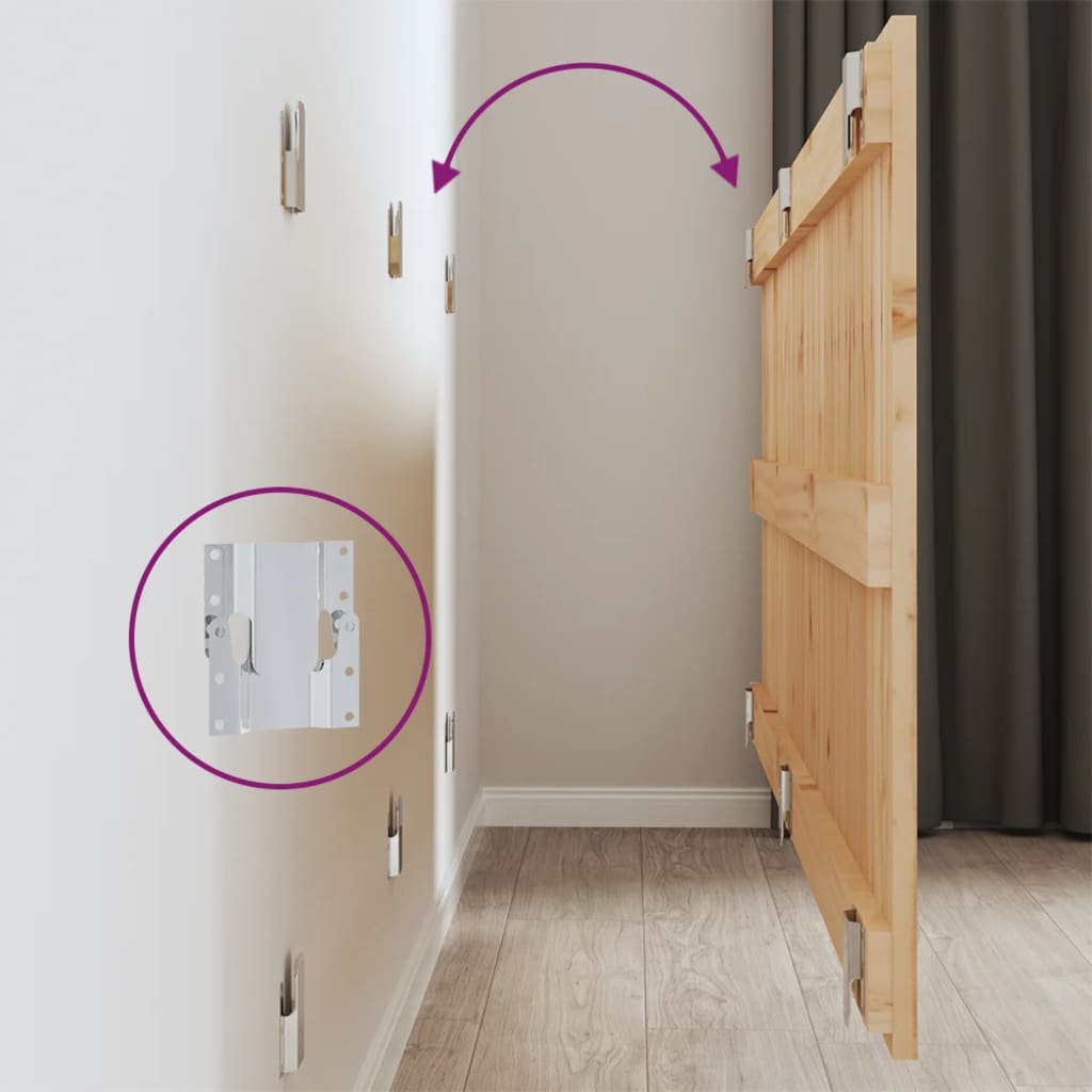 Wall Headboard 147x3x60 cm Solid Wood Pine