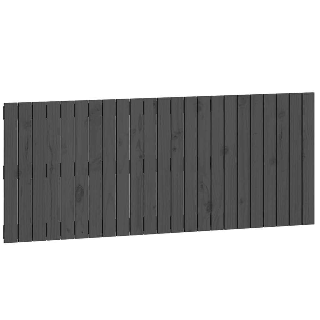 Wall Headboard Grey 147x3x60 cm Solid Wood Pine