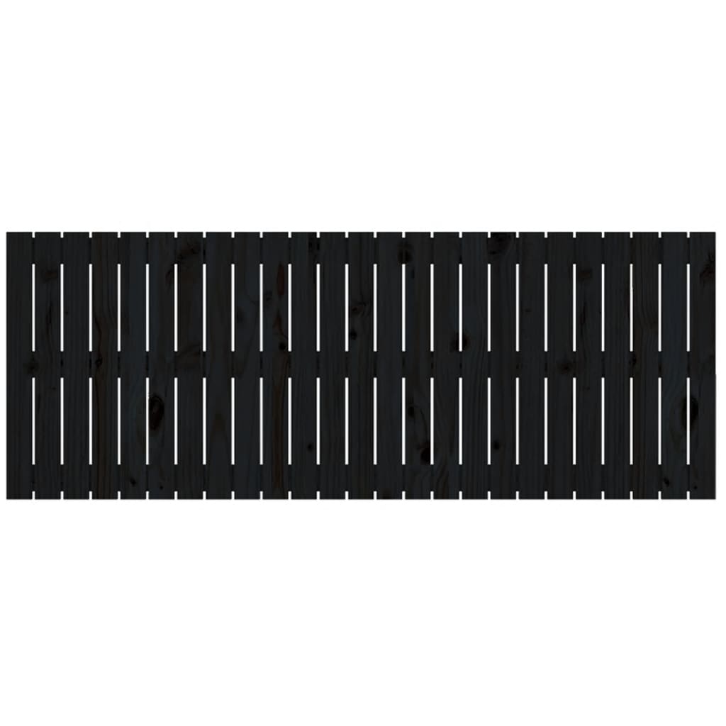 Wall Headboard Black 159.5x3x60 cm Solid Wood Pine