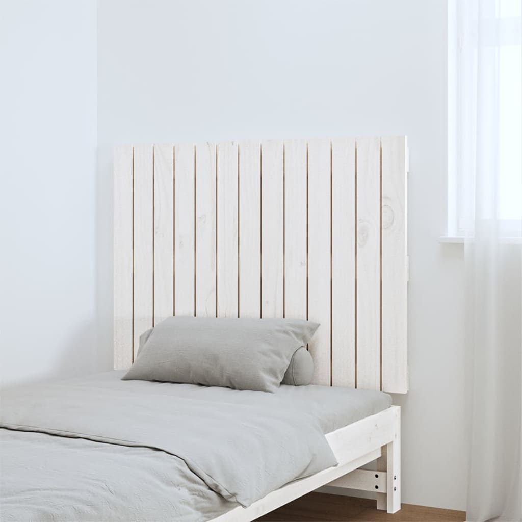 Wall Headboard White 82.5x3x60 cm Solid Wood Pine