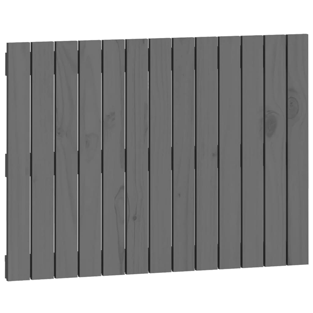 Wall Headboard Grey 82.5x3x60 cm Solid Wood Pine