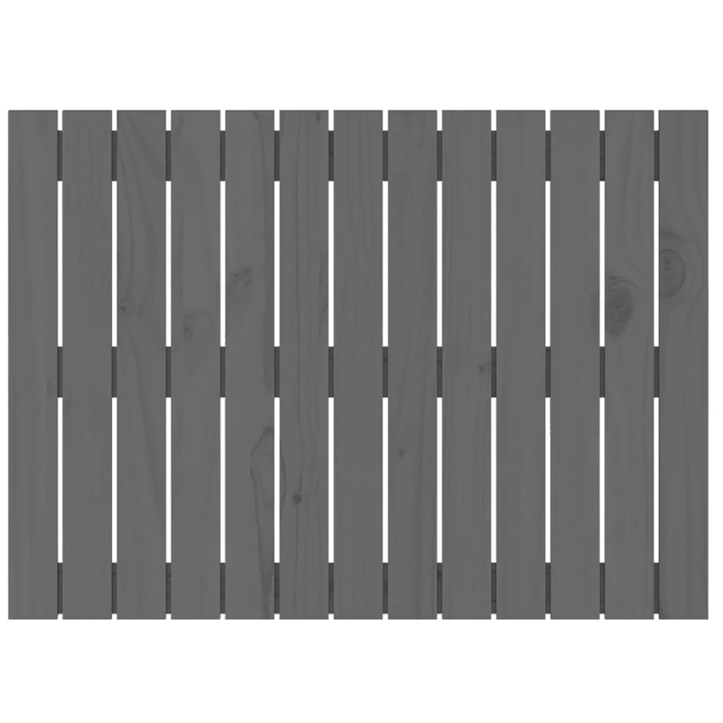 Wall Headboard Grey 82.5x3x60 cm Solid Wood Pine