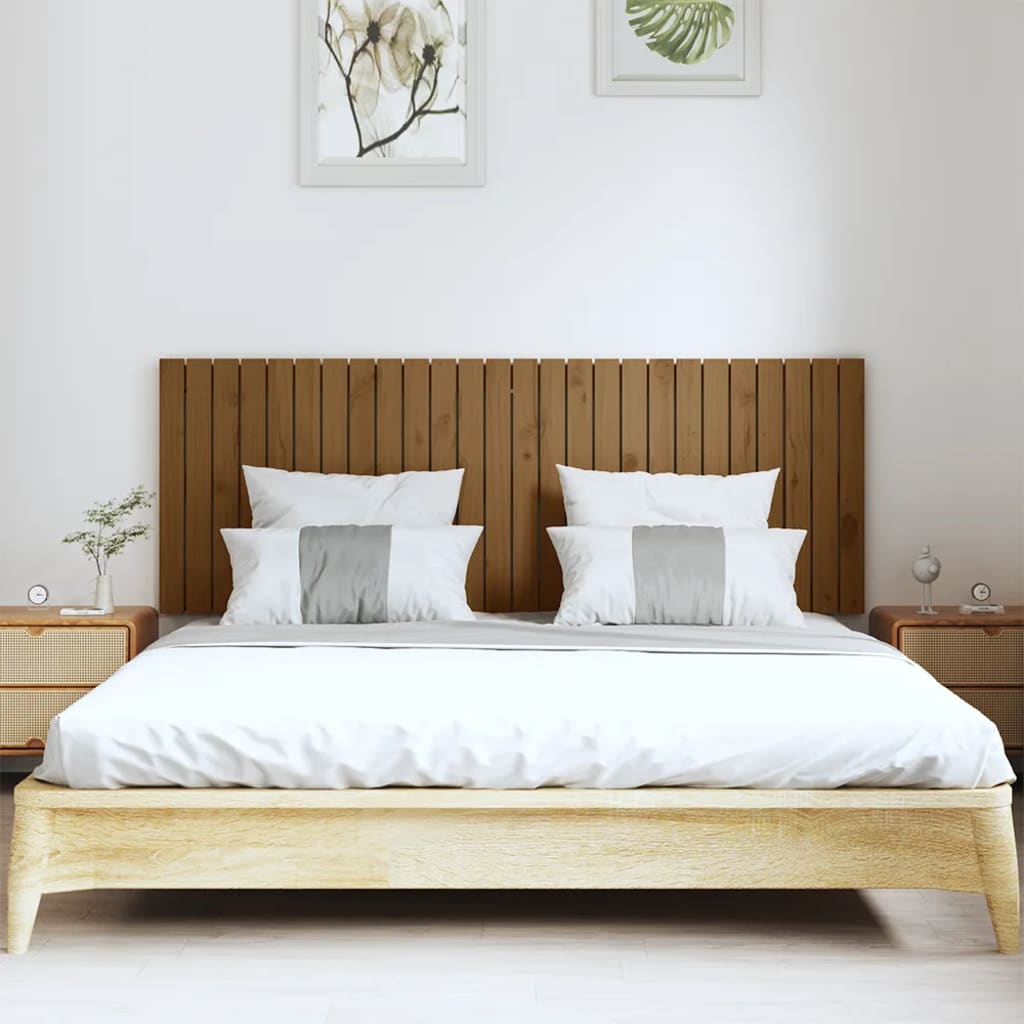 Wall Headboard Honey Brown 166x3x60 cm Solid Wood Pine