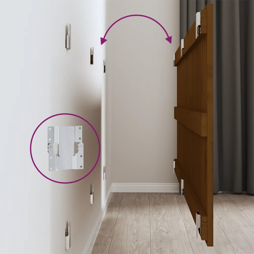 Wall Headboard Honey Brown 166x3x60 cm Solid Wood Pine