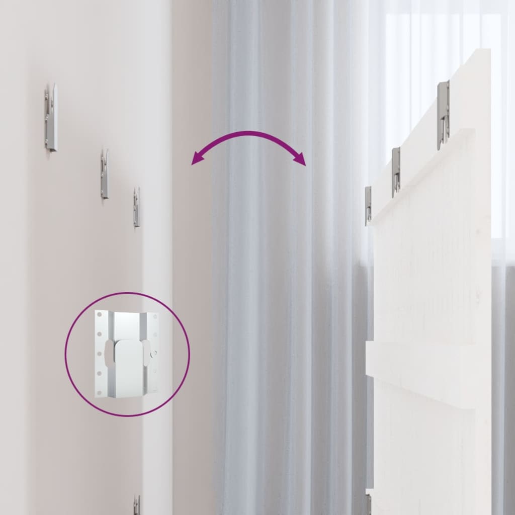 Wall Headboard White 185x3x60 cm Solid Wood Pine