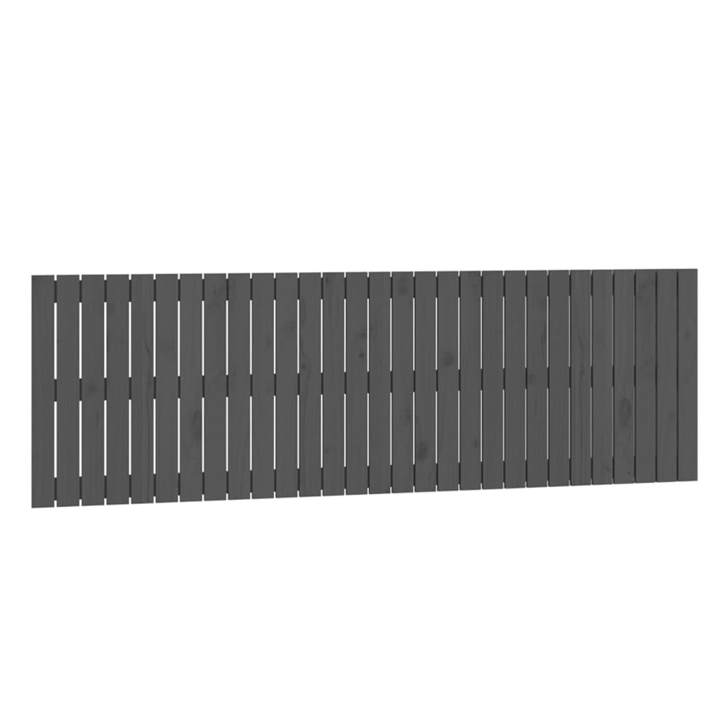 Wall Headboard Grey 185x3x60 cm Solid Wood Pine