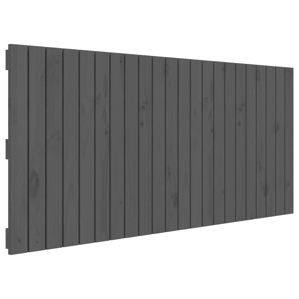 Wall Headboard Grey 140x3x60 cm Solid Wood Pine