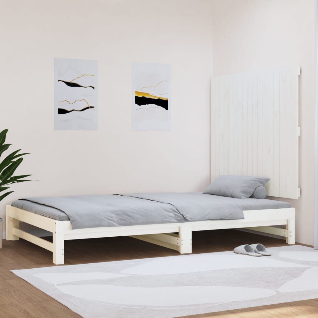 Wall Headboard White 108x3x90 cm Solid Wood Pine
